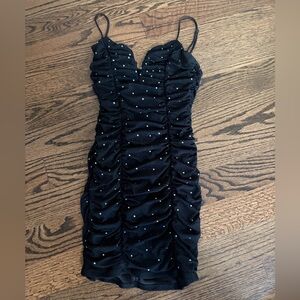 Windsor Black Mini Dress with Sparkle Accents